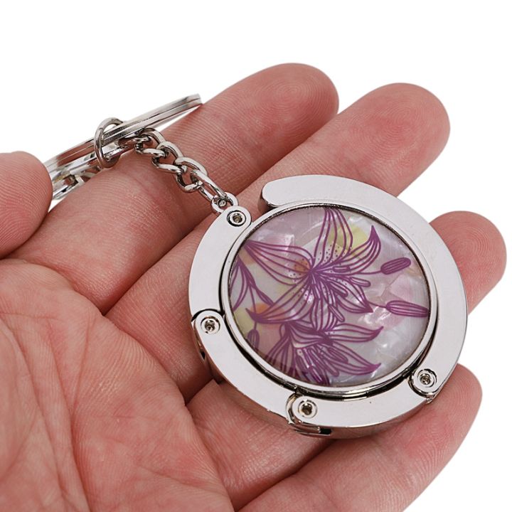 keychain-folding-handbag-hook-bag-hook-door-table-zinc-alloy-hook-lily-purple