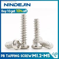 ┋◊ NINDEJIN Cross Recessed Round Head Tapping Screws Flat Tail Carbon Steel M1.2 M1.7 M2 M2.6 M3 M4 M5 Phillips Self-tapping Screw