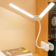 โคมไฟโต๊ะเขียนหนังสือ LED สำหรับสำนักงานบ้านหรี่แสงได้ไฟโต๊ะสำนักงานมี USB ชาร์จพอร์ต3โหมดสีที่คลิปถนอมสายตาบนไฟหนังสือ