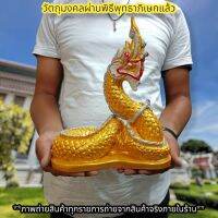 พญานาคราช ตระกูลสีทอง 25ซม.นาคาภิเษกที่วัดป่าศรีสุทโธคําชะโนด สามารถวางอ่างบัวได้ วางบนหิ้งบูชาก็เป็นสิริมงคลมาก