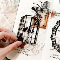 【YF】☑  Yoofun 20pcs/pack Embossing Hallow Birdcage Material Paper for Scrapbooking Planner Card