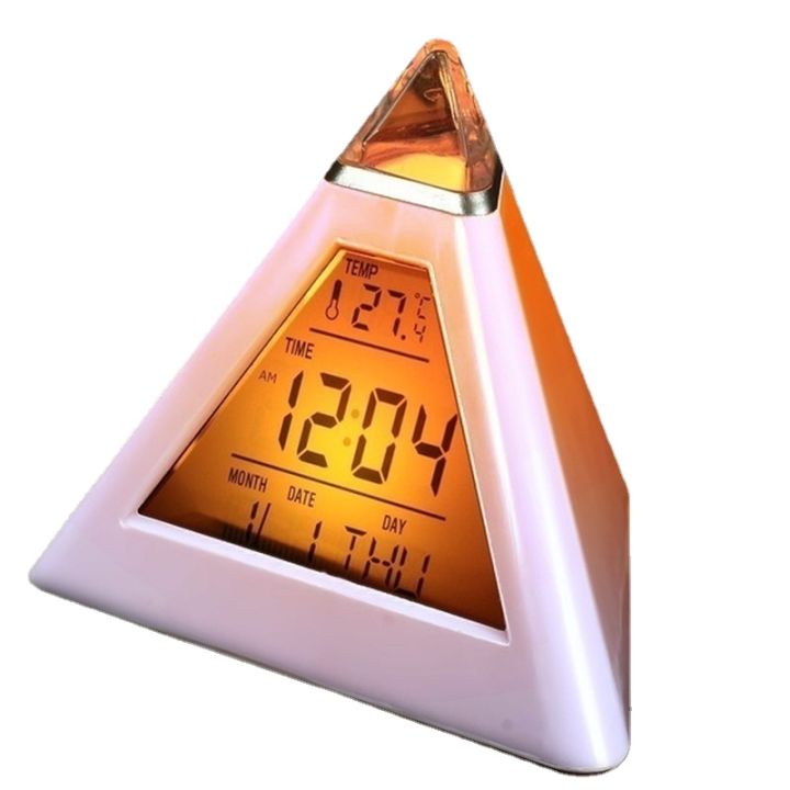 triangle-table-clock-7-variable-color-led-temperature-week-display-digital-alarm-clock-bedside-decorative-clock-table-clock-glow-alarm-clock-digital-table-clock