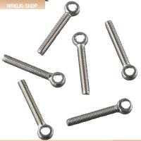 WFKIJG 6PCS 304สแตนเลสสตีล แหวนสกรูสำหรับยก ทนทานสำหรับงานหนัก M6x40mm สลักเกลียวตา ทนทานต่อการใช้งาน เงินสีเงิน สกรูวงแหวน ที่ยึดสำหรับยึด