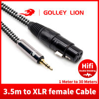 GOLLEY LION สาย XLR ถึง3.5มม.,สาย XLR ตัวเมียเป็น1/8นิ้วมินิสเตอริโอแจ็ค Aux ไมโครโฟนสายไมค์