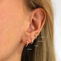 Aide 925 Sterling Silver Rose Gold Small Hoop Earrings For Women Girls Gift Wedding Engagement Party Gift Smooth Ear Bone Buckle