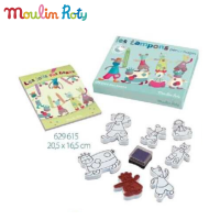 Moulin Roty ชุดตัวปั้ม Stamper + ถาดหมึก ชุดตัวปั้มศิลปะ MR-629615