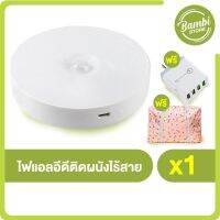 ไฟเซ็นเซอร์ LED ติดผนังไร้สาย 8 ดวง แถมฟรี กระเป๋า (คละสี) 1 ใบ และ Adapter 4 หัวชาร์จ 1 ชิ้น