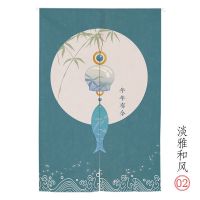 Modern Chinese style flowers and birds kitchen divider 120CM big door curtain with rod 95 80 75 landscape bedroom 180 200CM long partition Living room divider half curtain doorway Japanese style short animal door curtain