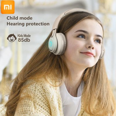 ครอบหูบลูทูธไร้สาย Xiaomi หูฟังพับเก็บได้เด็กเรียนรู้หูฟัง HIFI เสียงสเตอริโอการยกเลิกหูฟังสำหรับฟังเพลง