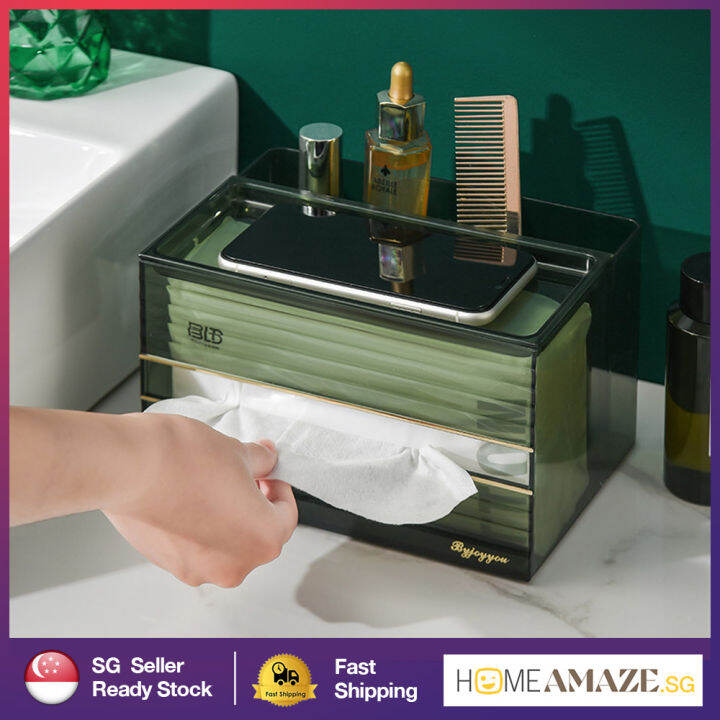 [SG ready stock]Entry lux Tissue Box Multifunctional Storage Box