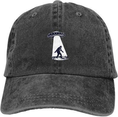 Ufo Bigfoot Baseball Cap for Men Women Adjustable Classic Vintage Washed Cotton Denim Trucker Hat for Running Workouts Outdoor