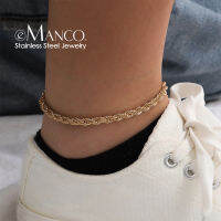 EManco เชือกลิงค์ Anklets สแตนเลสสำหรับผู้หญิงเท้าประดับซัมเมอร์บีช Barefoot รองเท้าแตะสร้อยข้อมือข้อเท้าของขวัญ