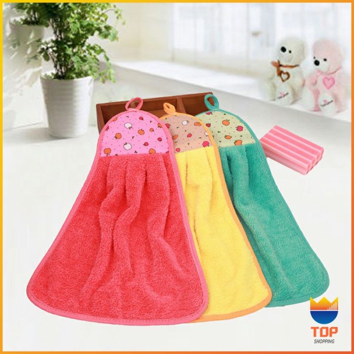 top-ผ้าขนหนูขนเช็ดมือ-สีสันสดใส่-coral-fleece-towel