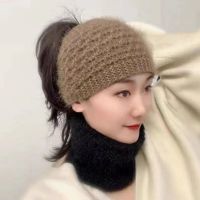 [COD] and winter knitted warm ear protection turban hat woolen Baotou cap net red