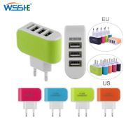 2A ชาร์จเร็วเครื่องชาร์จ USB พอร์ตที่ชาร์จ3พอร์ตตัวชาร์จไฟสำหรับ IPhone อะแดปเตอร์ติดผนังแท็บเล็ต