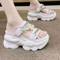 Womens fashion muffin platform slippers high heels