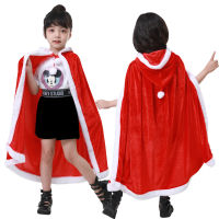 เด็ก Toy Store คริสต์มาส Santa Cape คอสเพลย์ Santa กำมะหยี่สีแดงเสื้อคลุม2023 Xmas ผู้ใหญ่ Lady เด็กผู้หญิงคอสเพลย์เครื่องแต่งกาย Carnival Party Clubwear