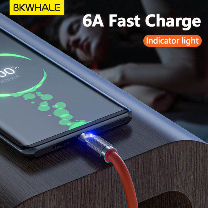 bkwhale-120w-สายชาร์จป้องกัน-usb-โลหะสายเคเบิลข้อมูลสายชาร์จอย่างรวดเร็วสำหรับ-ios-micro-type-c-ซิลิโคนชาร์จได้อย่างรวดเร็วด้วยที่เก็บสาย