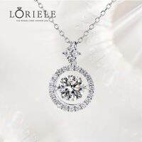 LORIELE D Color Vvs สร้อยคอ Moissanite ได้รับการรับรองแล้วฮาโลประกายห้องปฏิบัติการที่สร้างขึ้นจี้เพชรเครื่องประดับแต่งงานสีเงินทึบ100%