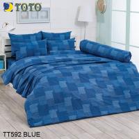 (ครบเซ็ต) Toto ผ้าปูที่นอน+ผ้านวมเอนกประสงค์ (นวมใยบาง) พิมพ์ลาย กราฟฟิก Graphic Print TT592 BLUE (เลือกขนาดเตียง 3.5ฟุต/5ฟุต/6ฟุต) #โตโต้ เครื่องนอน ชุดผ้าปู ผ้าปูเตียง ผ้าห่ม