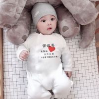 【Ready】? Baby and autumn long-sed jumpsuit rl baby super romper l moon hundred days gng out romper