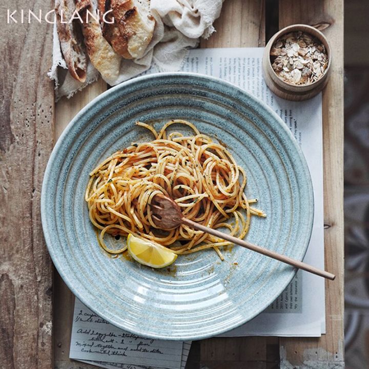 kinglang-ชามเซรามิกสร้างสรรค์สำหรับร้านอาหารชามจานพาสต้าชามสลัดยุโรปชามซุปใช้ในครัวเรือน-guanpai4จานอาหารทะเล