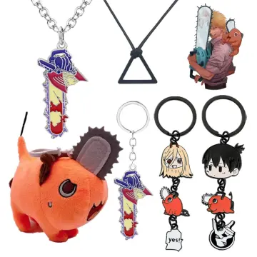 Anime Chainsaw Man Necklace Denji Cosplay Triangular Pull Ring