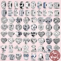 925 Sterling Silver Heart Circular Animal Beads Fit Original Pandora Charm Bracelet DIY Fashion Silver 925 Jewelry Making