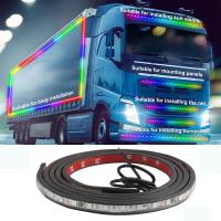 [ANYA Auto Parts] 24V Strobe Running Streamer ไฟ LED Strip สำหรับตกแต่งรถบรรทุกแบบไดนามิกโคมไฟบรรยากาศที่มีสีสันชิ้นส่วนภายนอกรถยนต์ที่มีความยืดหยุ่น