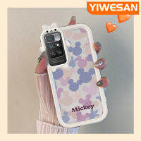 เคส Chenyyyka สำหรับ Xiaomi MI Redmi 10เคสตัวการ์ตูนน่ารักสีม่วงสีชมพูมิกกี้เมาส์สีสันสดใสเคสโทรศัพท์โปร่งใสเคสกันกระแทกกันกระแทกเลนส์กล้องถ่ายรูปลายสัตว์ประหลาดตัวเล็ก