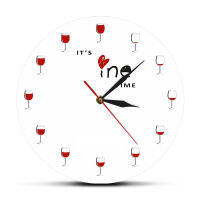 Its Wine Time Wall Clock Alcohol Wine Glass Decorative Red Wine Clock Watch Liquor Timepiece Restaurant Wine Drinker Lover Gift