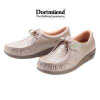 JS508-Beige-Checked Dortmuend ProSeries ส้นสูง 1.25" รองเท้าสุขภาพ ที่ถักหนังหน้าด้วยมือทั้งคู่