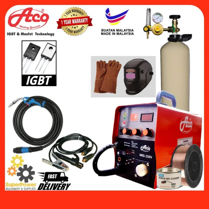 ACO MIG250V IGBT Inverter Gas Set MIG Welding Machine(Made in MALAYSIA