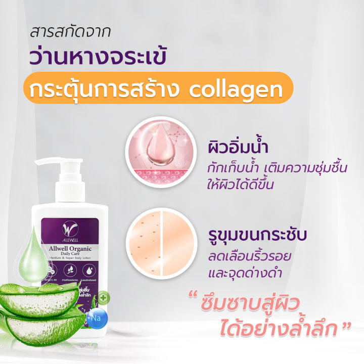 มี-2-ขนาด-allwell-organic-body-lotion-โลชั่นบำรุงผิว-ครีมทาผิว-สำหรับผู้สูงอายุ-ส่วนผสมออแกนิค-อ่อนโยนเหมาะสำหรับผิวแพ้ง่าย