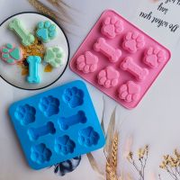 Dog Footprint Silicone Mold Cake Molds Bone Cookie Cutter Fondant 3D DIY Cat Paw Silicone Bakeware Molds Baking Accessories Bread  Cake Cookie Accesso