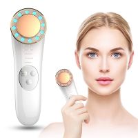 ZZOOI 7 in 1 Face Lifting Machine EMS Micro Current Galvanic Facial Massager Face Tightening Device Red and Blue Light Skin Care Tools