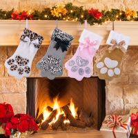 Christmas Embroidered Cat Paw Stocking Xmas Tree Hanging Ornament Cute Gift Decor for Home Children‘s Day Gift 87HA Socks Tights