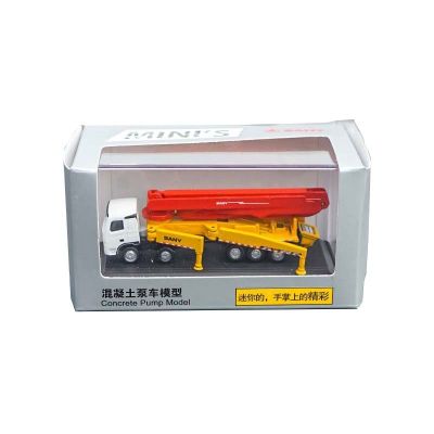 1/87 Scale Mini Trinity Crane Excavator Pump Truck Mixer Road Roller Rotary Rig Alloy Engineering Model Car Toy Collect Set Show