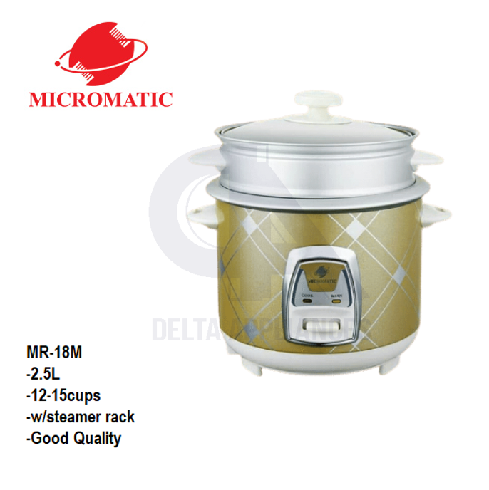 Micromatic MR18M Rice Cooker with Steamer 2.5L Lazada PH