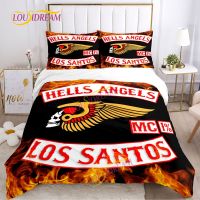 【hot】✟ Hells Angels Collection Customizable Pattern 3 Piece Duvet Cover Set Large and Extra Bed Sheets