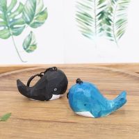 Wooden Small Whale Pendant Original Wood Carving Creative Handmade Wood Animals Home Decoration Accessories