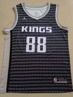 Ready Stock Top-Quality Mens No.88 Michael Jordann Sacramento Kings Swingman Jersey - Black