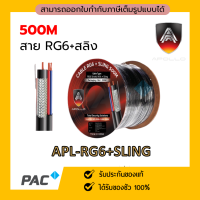 Apollo สายCoaxial Cable RG6+sling 500M สายสัญญาณกล้องวงจรปิด+สลิง Shield 95% สายอากาศทีวี