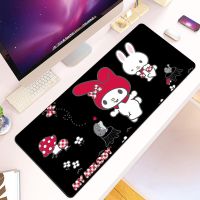 เมาส์ Hello Kitty Kuromi My Melody Mousepad การพิมพ์ HD 90x4คอมพิวเตอร์เล่นเกมล็อคขอบแบบไม่เมาส์กันลื่นแผ่นรองเมาส์0ซม. แป้นพิมพ์ PC แผ่นรองบนโต๊ะ