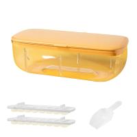 Press Type Silicone Square Ice Mold Ice-Cube Trays Lid Mold Storage Box Ice Tray Kit Ice-Cube Maker Cool Drinks Kitchen Bar Yellow