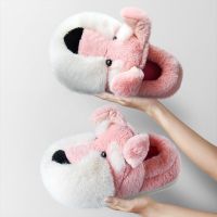 Cartoon Schnauzer Women Slippers for Home Girls Indoor Slippers Warm Plush Shoes Woman Bedroom Slippers Children Animals Shoes