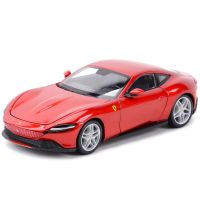 รถ1:24แบบสแตติก Bburago รถรถสปอร์ตสีแดง Ferrari Roma โมเดลรถของเล่นของสะสม