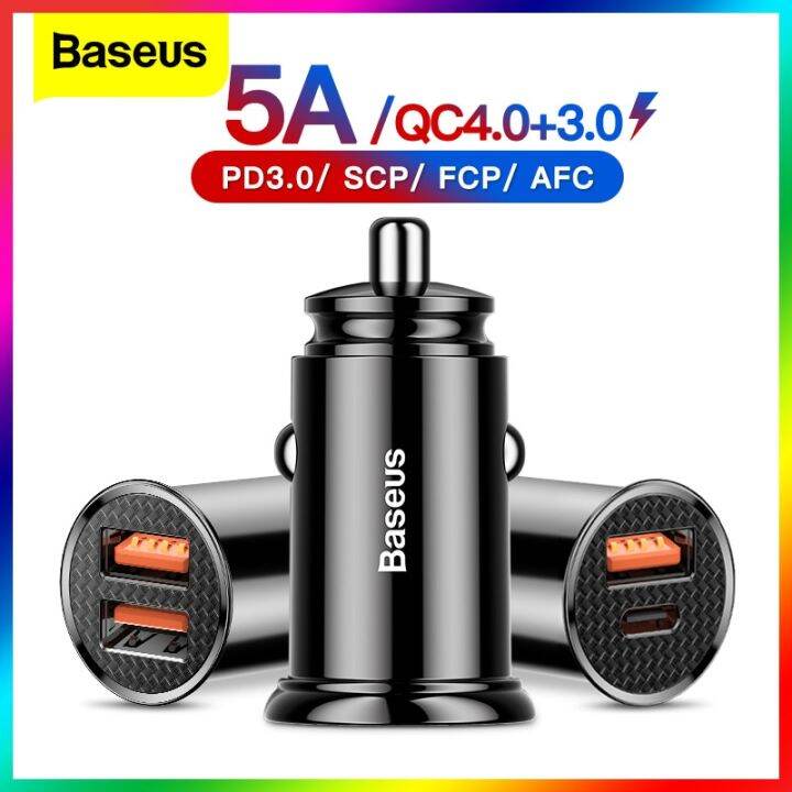 baseus-รถ-usb-อย่างรวดเร็ว-qc3-0-qc4-0-4-0อย่างรวดเร็วสำหรับโทรศัพท์มือถือ-qc-scp-5a-pd-type-c-30w