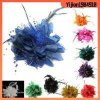 YIJIAN1984918 ของเด็ก การแสดงเต้นรำ Fascinator เข็มกลัด กิ๊บติดผมขนนก กิ๊บติดผมเจ้าสาว ข้อมือดอกไม้ อุปกรณ์ผมจัดงานแต่งงาน