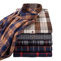 Pure Cotton Mens Plaid Shirt Long Sleeve Regular Fit Men Casual Oversized Shirt Leisure Autumn Male Blouse New Plus Size shirt